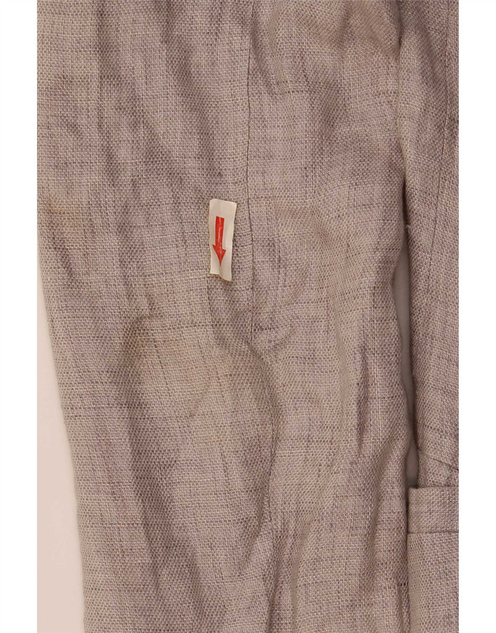 Zara Chaqueta Blazer De 1 Botón para Mujer UK 6 XS Lino Gris