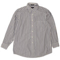 Chaps Camisa de ajuste clásico para hombre, talla 16, algodón a rayas blancas grandes