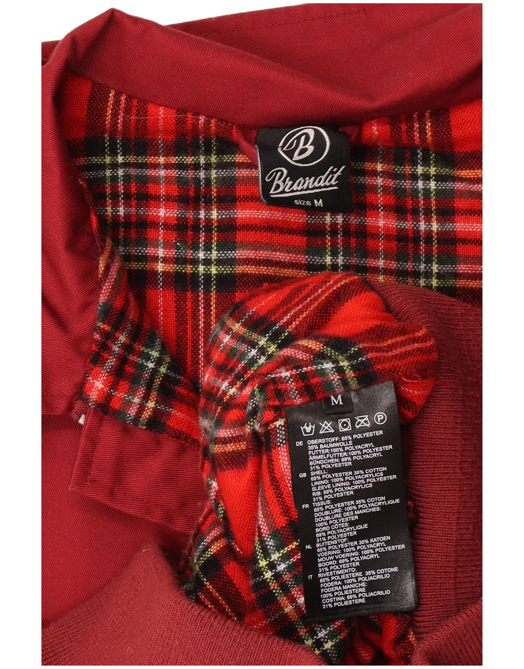 Brandit Chaqueta Bomber para Hombre UK 38 Poliéster Rojo Mediano