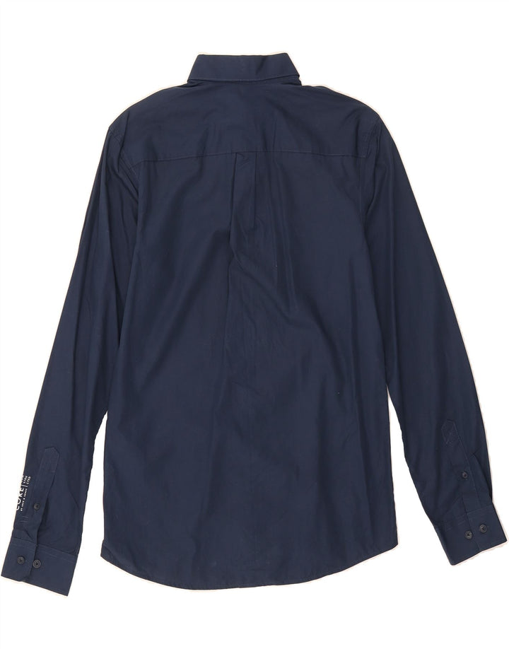 JACK & JONES Mens Shirt Small Navy Blue Cotton Vintage Jack & Jones and Second-Hand Jack & Jones from Messina Hembry 