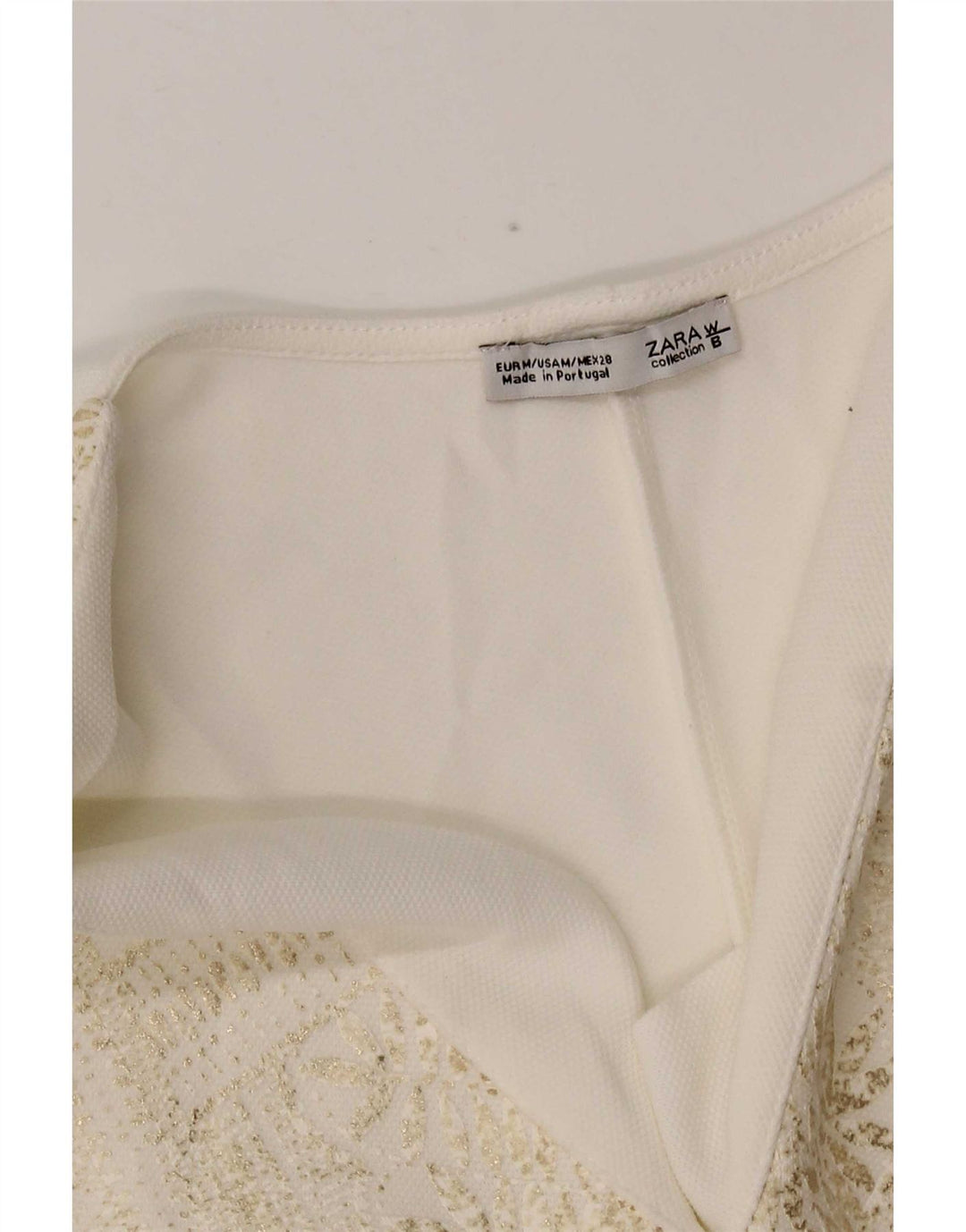 Zara Vestido recto para mujer UK 40 Medium White Paisley