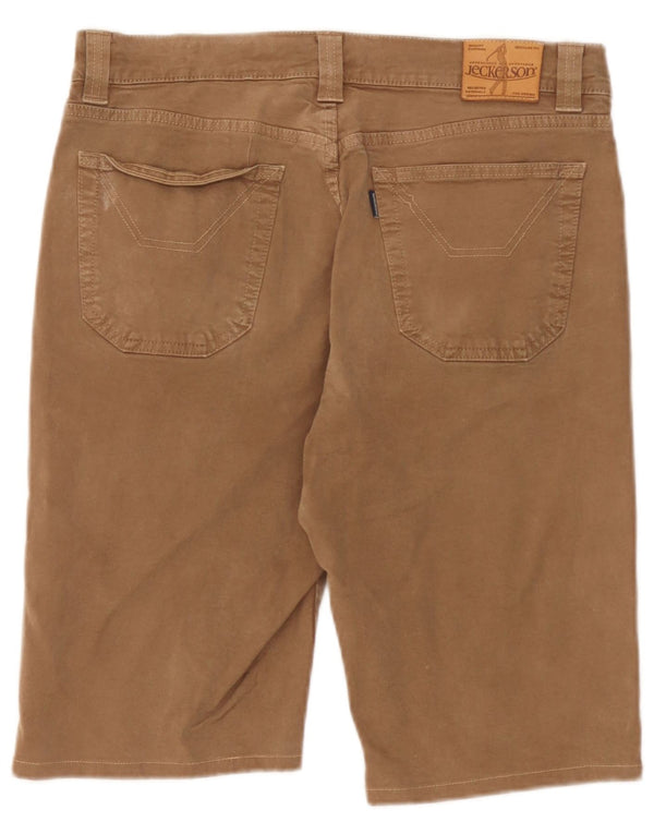 Jeckerson Pantalones cortos casuales para hombre W34 Algodón marrón grande