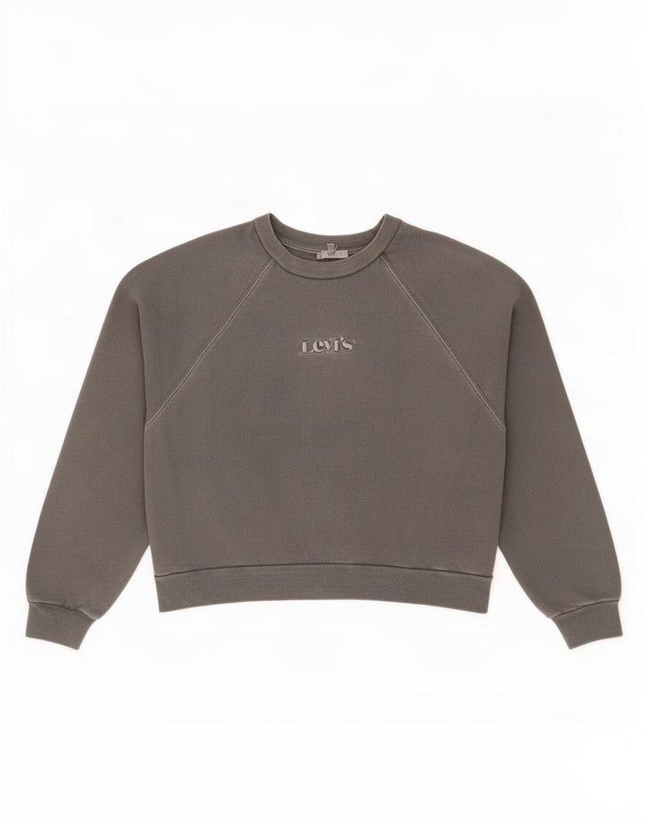 Levi's Sudadera extragrande con gráfico recortado para mujer UK 44 Gris medio