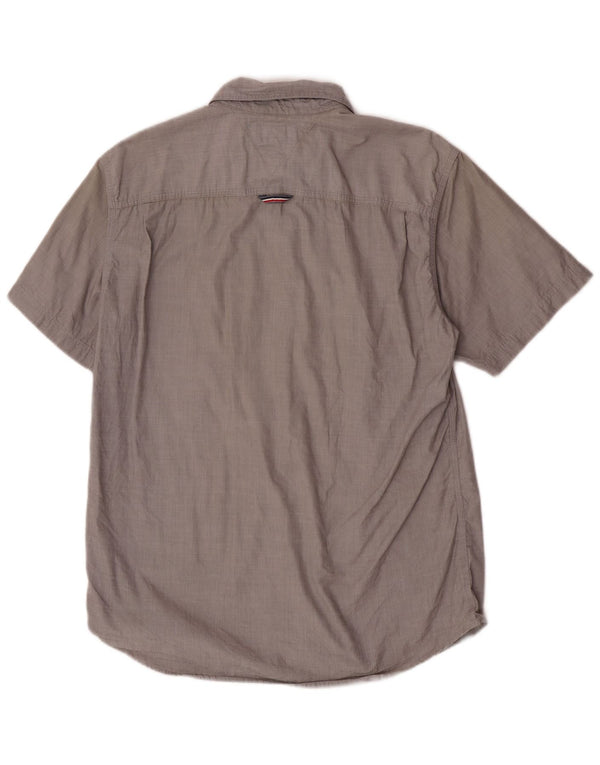 Tommy Hilfiger Camisa Regular Fit De Manga Corta Para Hombre Algodón Gris Grande