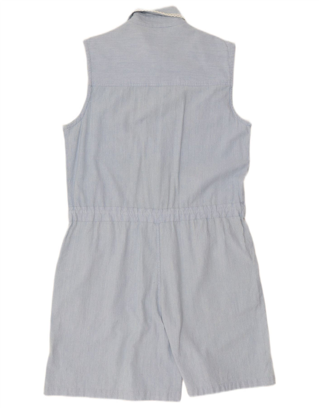 Vintage mujer sin mangas playsuit Reino Unido 16 azul grande