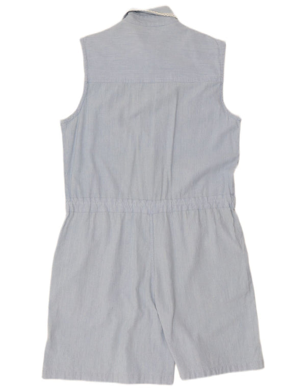 Vintage mujer sin mangas playsuit Reino Unido 16 azul grande