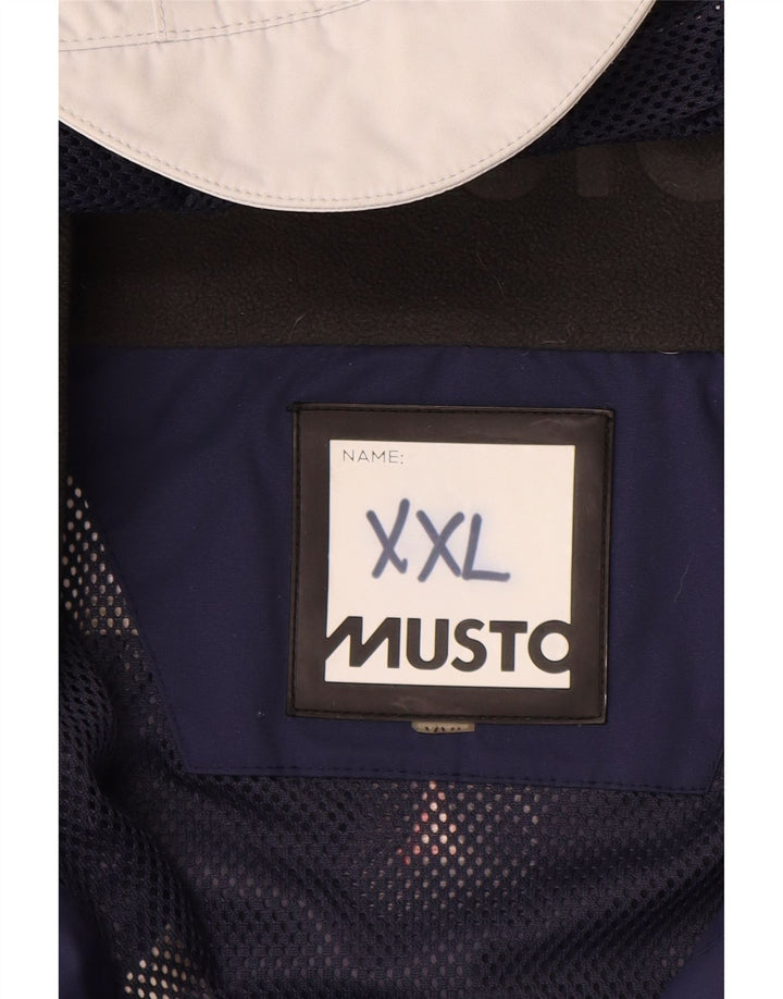 Musto Chaqueta cortavientos estampada para hombre UK 44 2XL Azul marino Colorblock