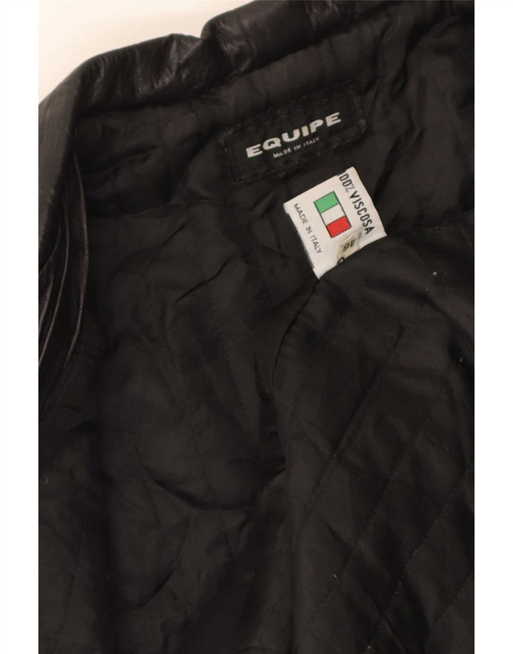 Equipe Abrigo de cuero para mujer IT 46 Large Black