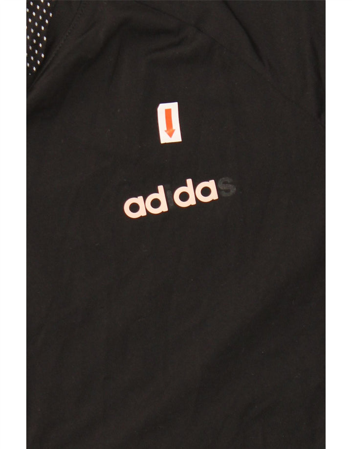 ADIDAS Mujer Climalite Camiseta Top UK 8/10 Pequeño Negro Poliéster