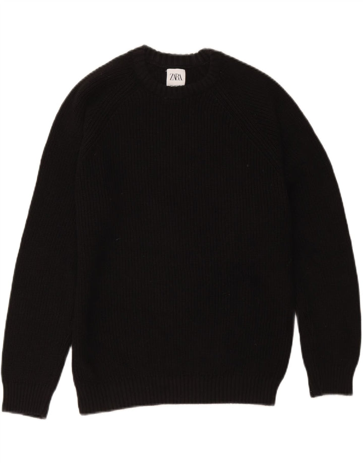 Zara - Jersey extragrande con cuello redondo para mujer, talla 10, color negro