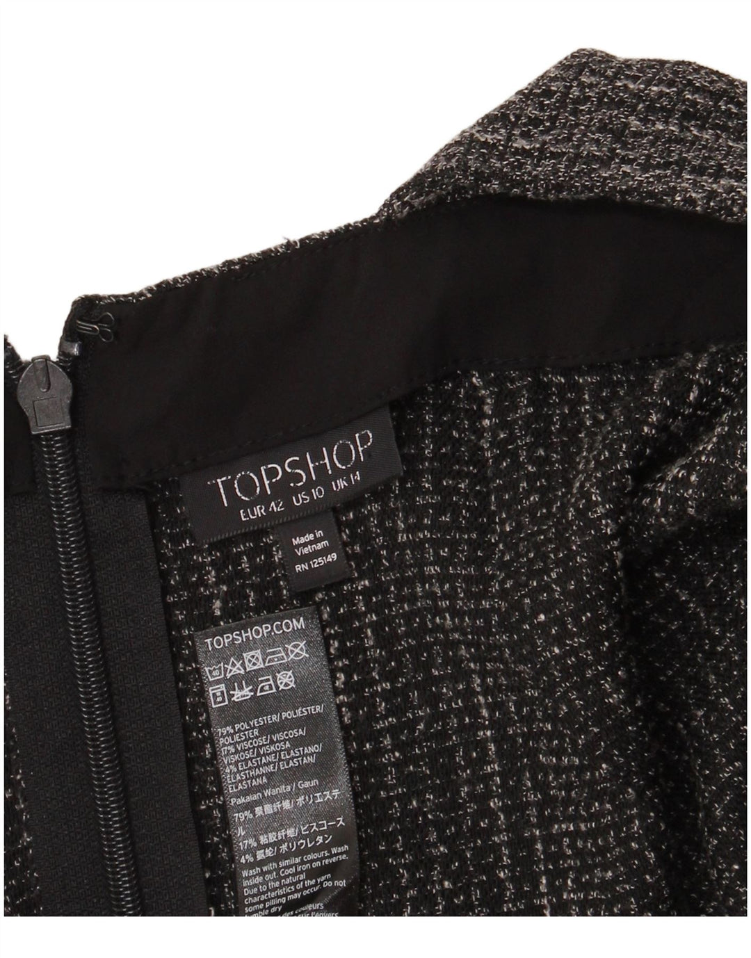 Topshop Vestido estilo delantal para mujer UK 10 Pequeño poliéster gris