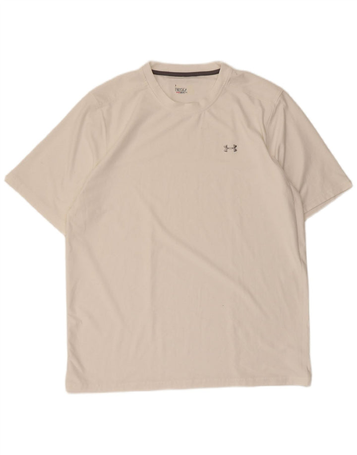 Under Armour Camiseta Heat Gear Regular Fit para hombre Top poliéster blanco grande