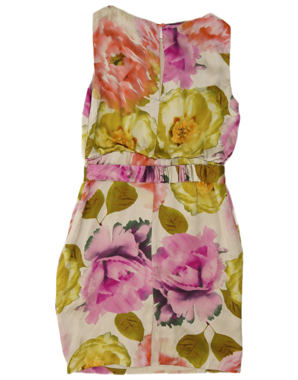 Coast Vestido tubo sin mangas para mujer UK 40 Mediano Seda floral multicolor