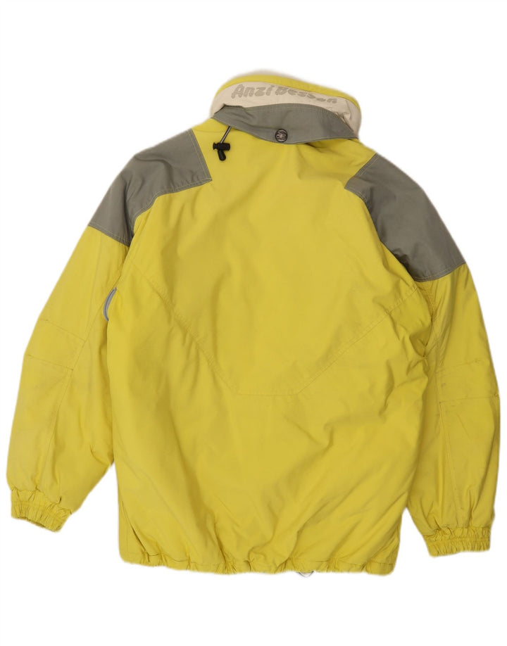 Anzi Besson Chaqueta de esquí con capucha gráfica para hombre UK 38 Medium Yellow Colourblock