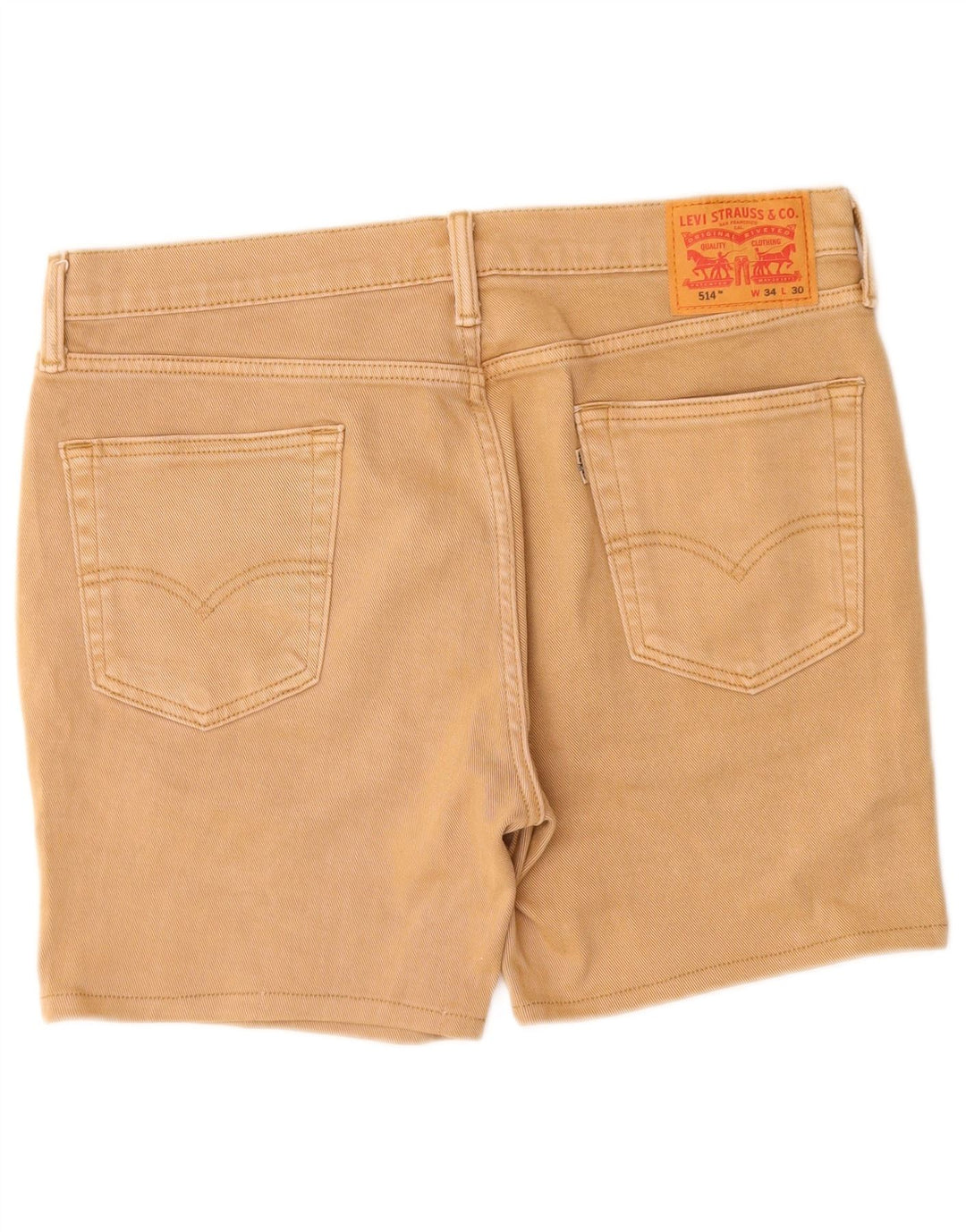 Levi's Mens 514 Denim Shorts W34 Grande Algodón Beige