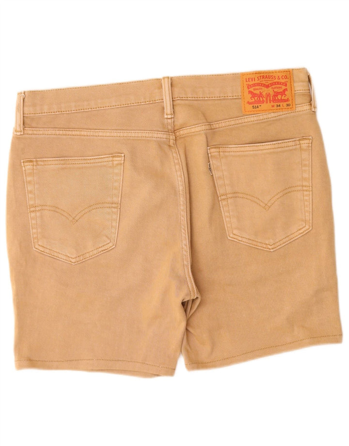 Levi's Mens 514 Denim Shorts W34 Grande Algodón Beige