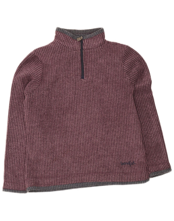 Weird Fish Jersey de forro polar con cuello y cremallera para mujer UK 44 Large Borgoña Colorblock