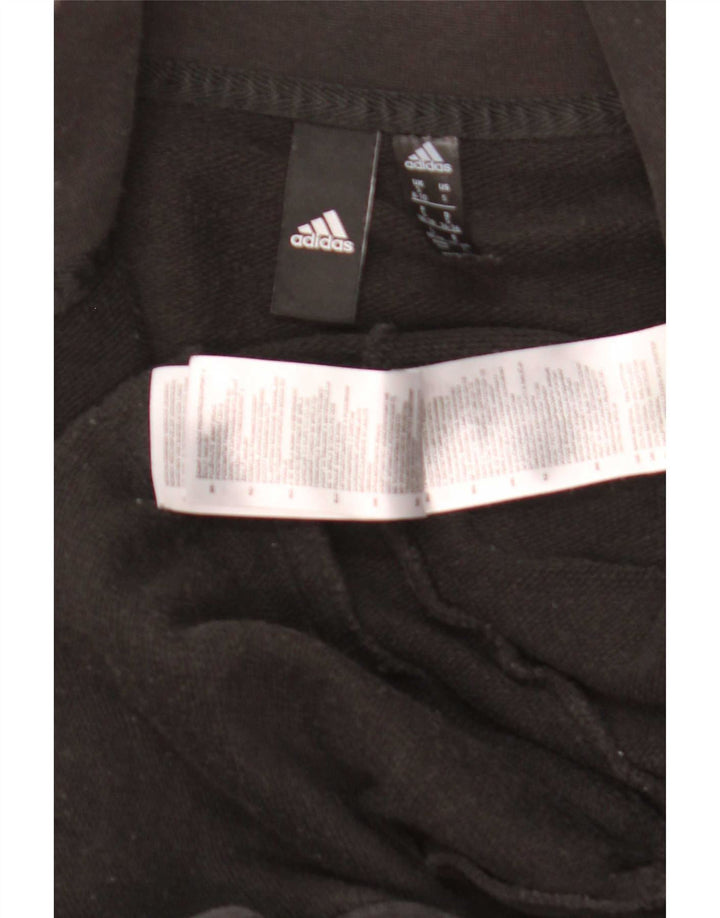 Adidas Mujer Chándal Top Chaqueta Reino Unido 8/10 Pequeño Algodón Negro