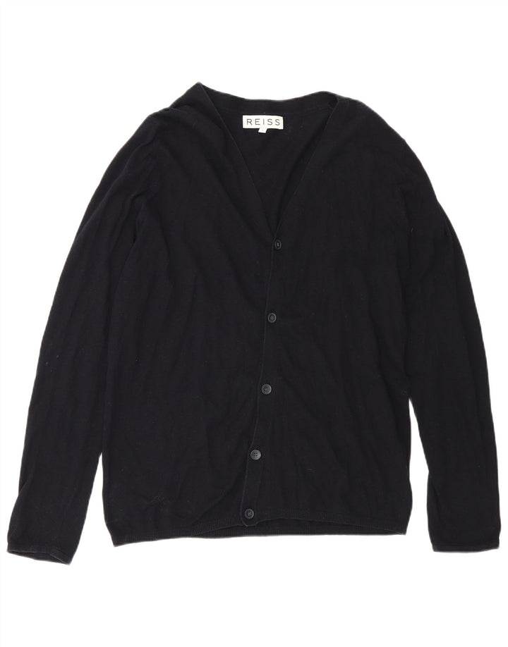 Reiss - Cárdigan para hombre, talla pequeña, algodón negro