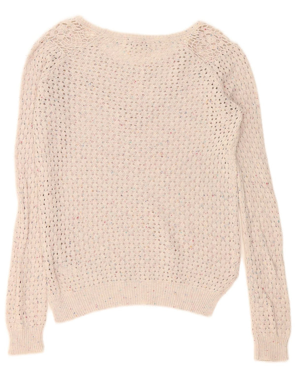 Suéter tipo jersey con cuello barco transparente para mujer de Fat Face UK 10 Small Off White