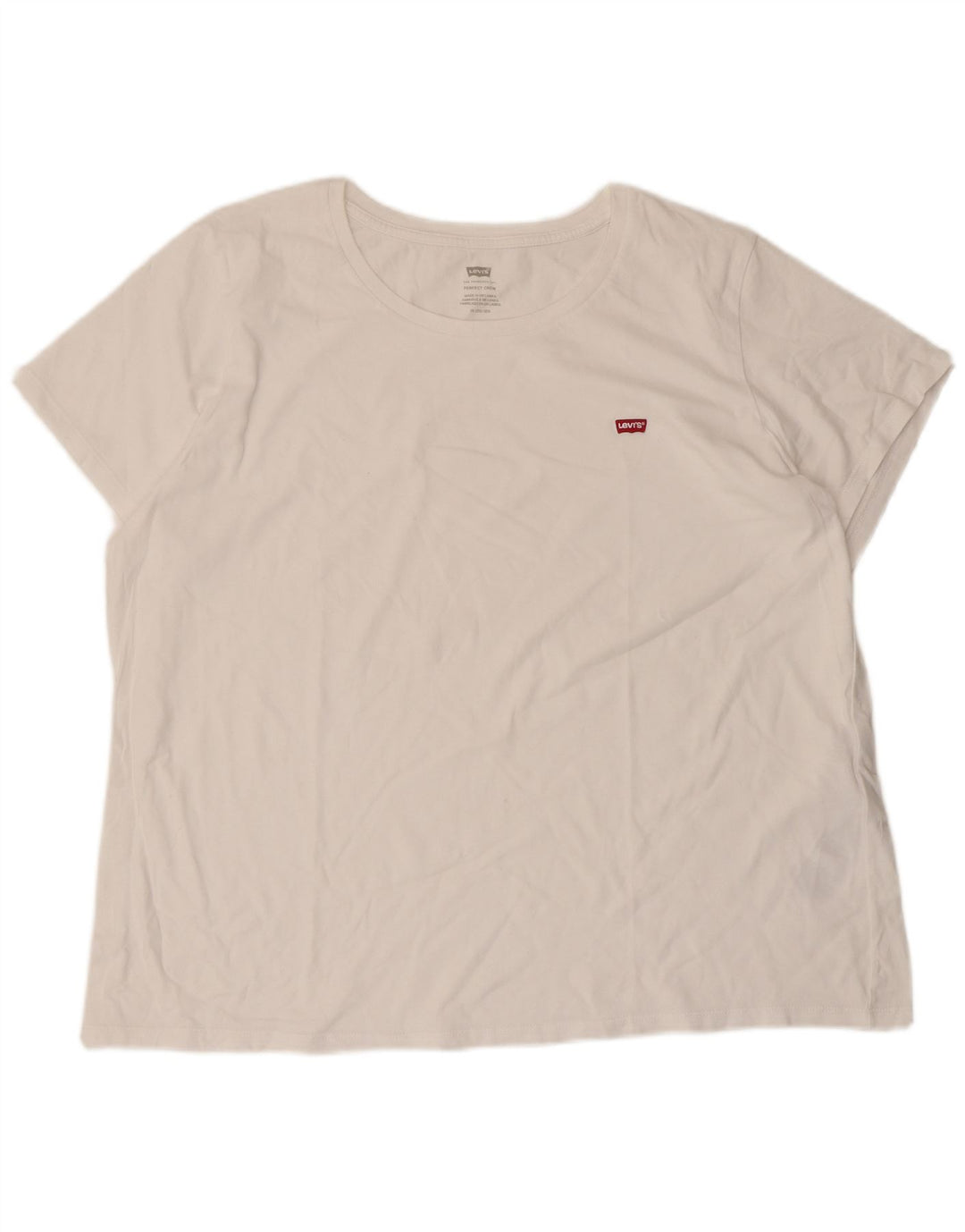 LEVI'S Camiseta Perfect Crew para Mujer UK 20 2XL Algodón Blanco