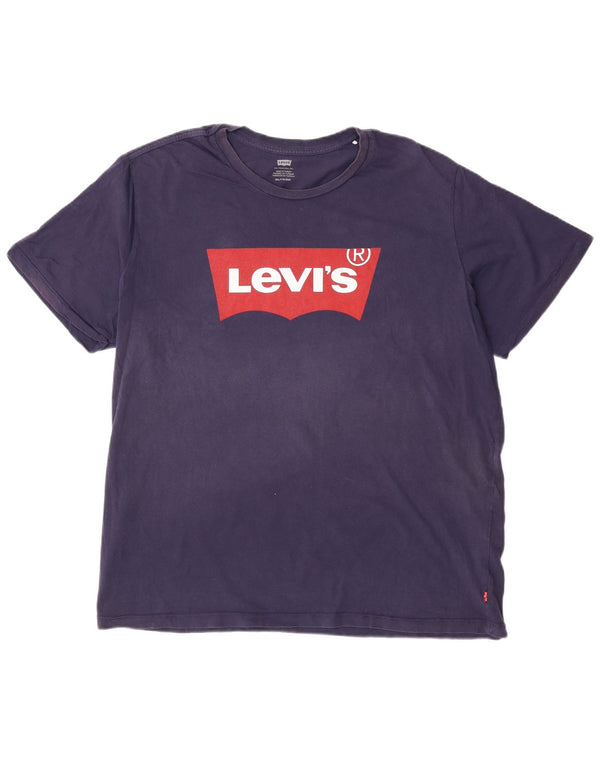 Levi's Camiseta gráfica para hombre Top 2XL Algodón azul marino