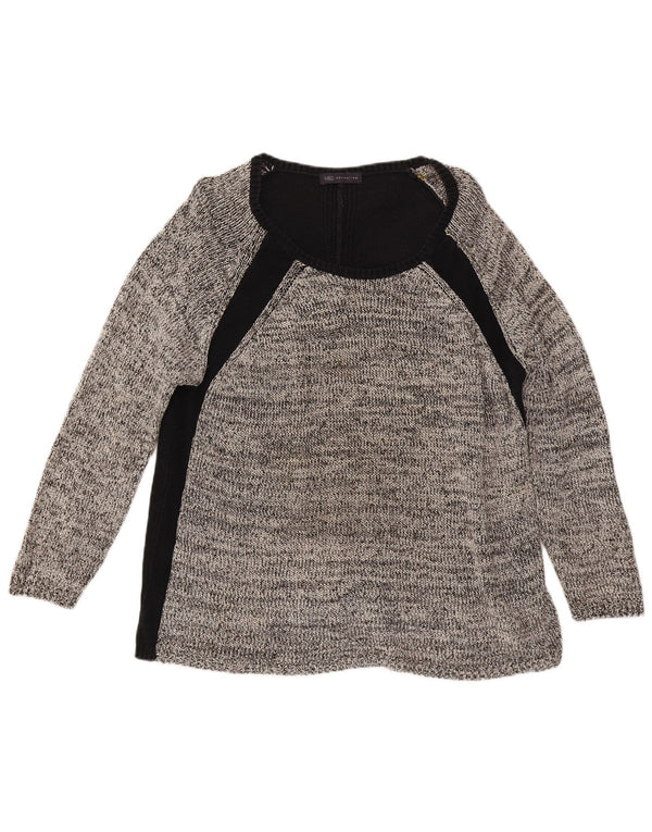 Marks & Spencer Jersey con Cuello Barco para Mujer UK 24 4XL Gris Colorblock