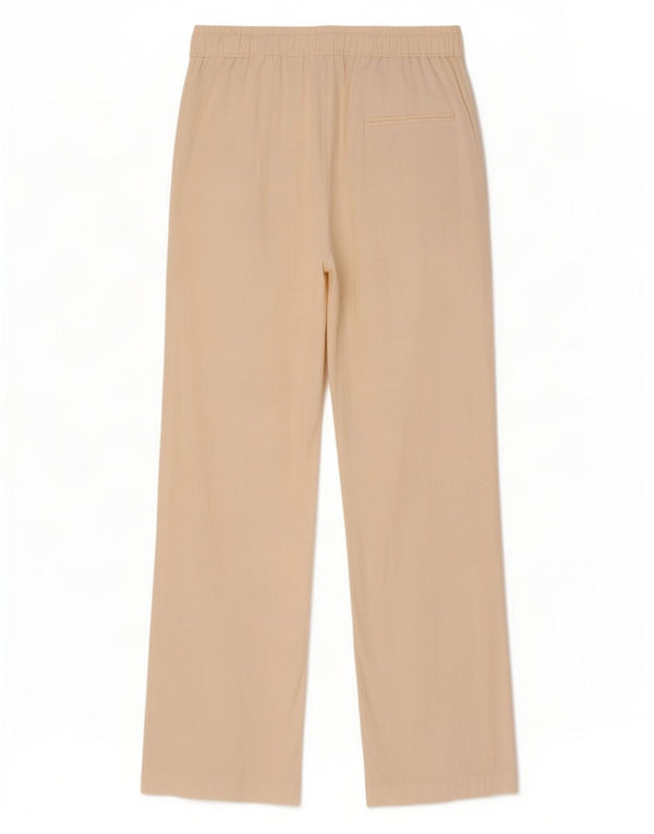 Zara Mujer Pantalones Casuales De Pierna Ancha Pequeño W26 L27 Beige