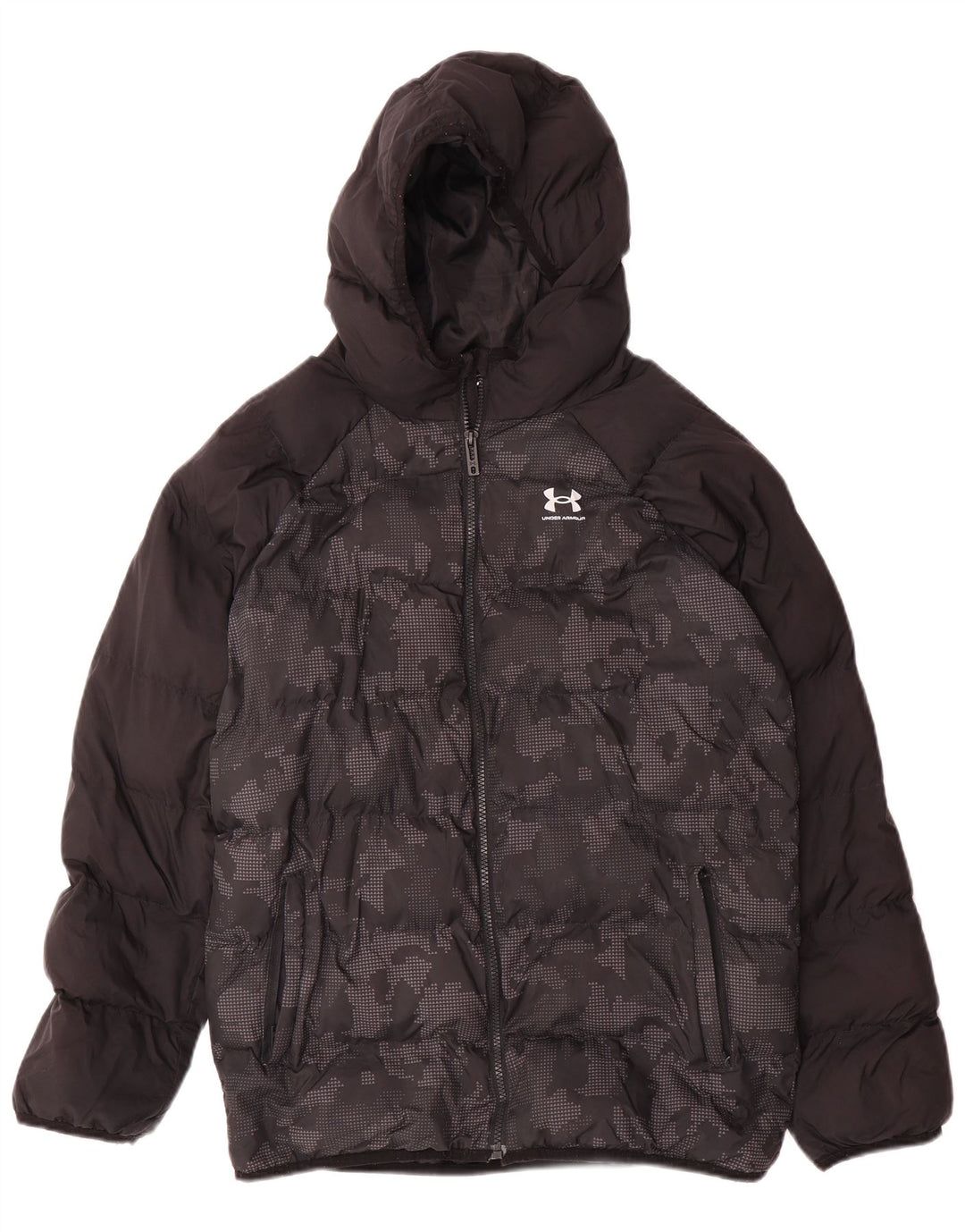 Under Armour Chaqueta acolchada con capucha para niño 13-14 años negro camuflaje