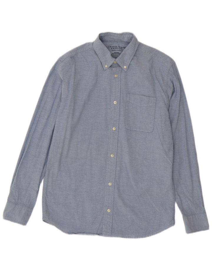 Camisa Jack & Jones Hombre Azul Medio Algodón
