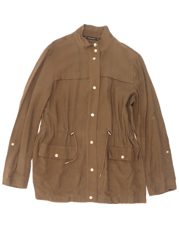 Zara Chaqueta utilitaria para mujer UK 44 Viscosa caqui mediana