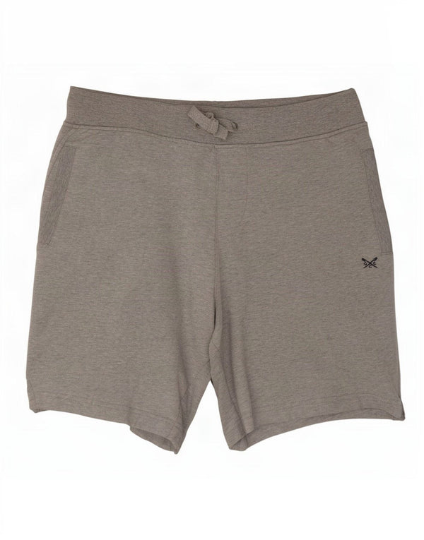 Crew Clothing Pantalones cortos deportivos para hombre grande W34 algodón moteado gris