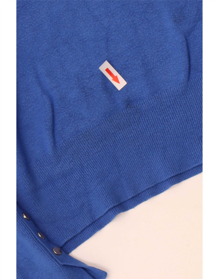 Zara - Jersey con cuello barco para mujer, talla 40, viscosa azul medio