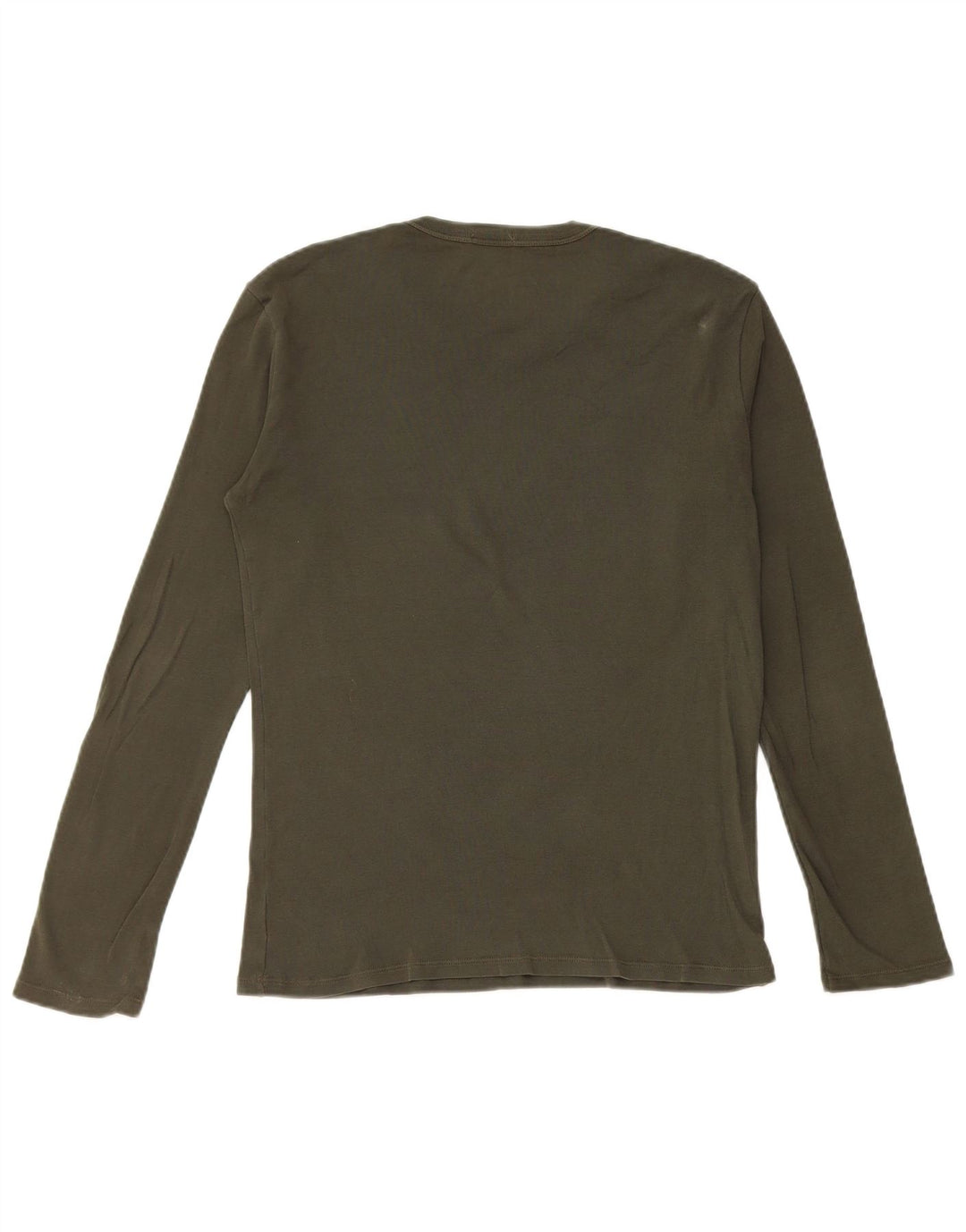 BENETTON Top gráfico para mujer de manga larga UK 42 Verde medio