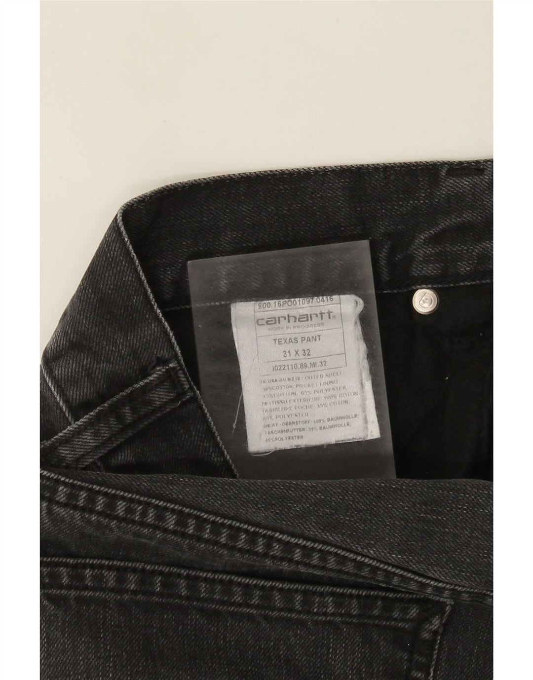 Carhartt Vaqueros rectos para hombre W31 L28 Algodón gris