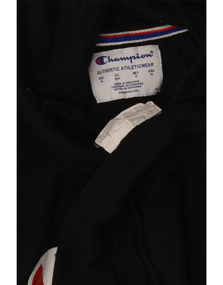 Champion Sudadera Con Capucha Gráfica Para Hombre Jersey Mediano Negro Poliéster
