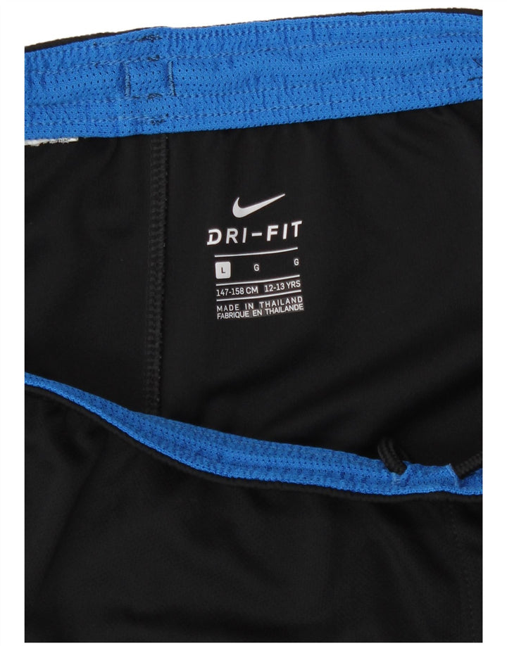 Nike Pantalones cortos deportivos con gráfico del Real Madrid para niños, 12-13 años, grande, negro