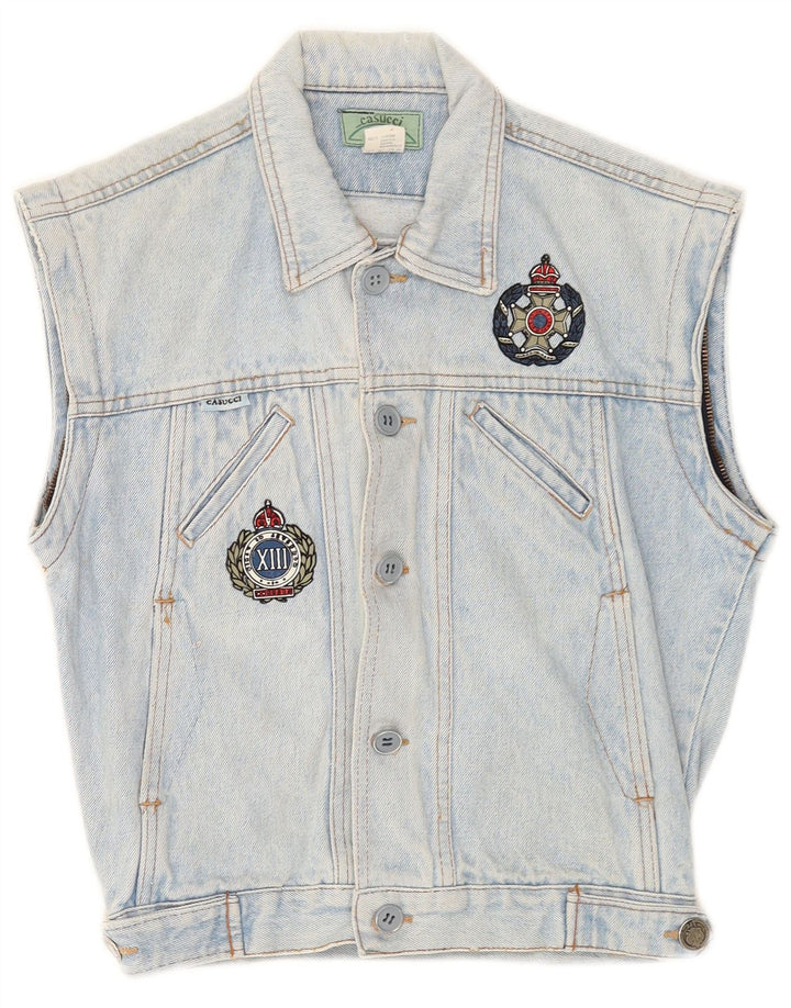 Casucci Chaleco vaquero con estampado gráfico para niños 9-10 años Algodón azul