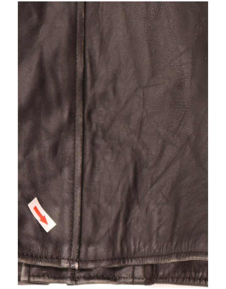 Vintage chaqueta de cuero para hombre Reino Unido 44 2XL cuero negro