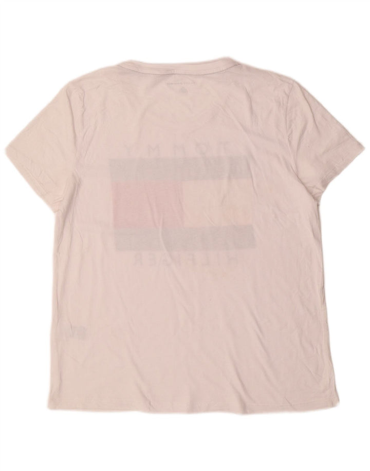 TOMMY HILFIGER Camiseta gráfica para mujer Top UK 46 Large White Cotton