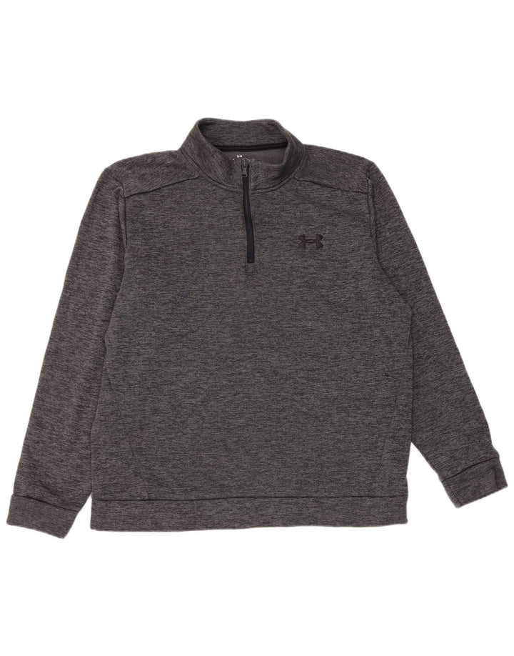 Under Armour Sudadera con cuello y cremallera para hombre Jumper XL Poliéster moteado gris