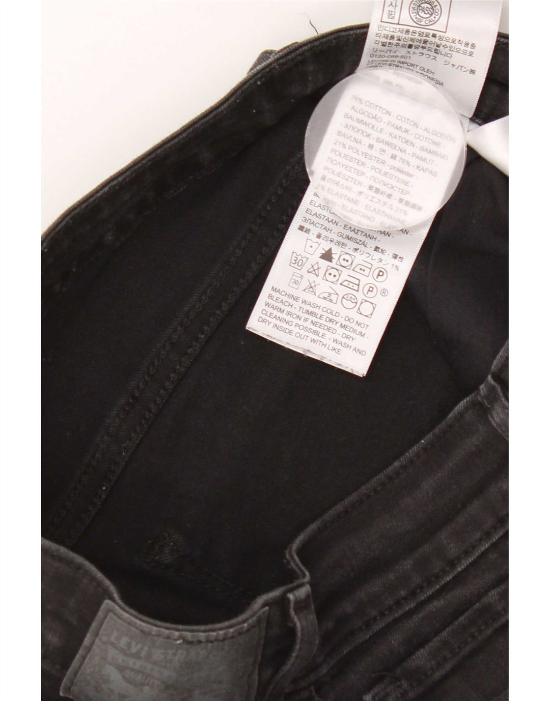 Vaqueros Levi's 712 Slim para mujer W27 L30 Algodón negro