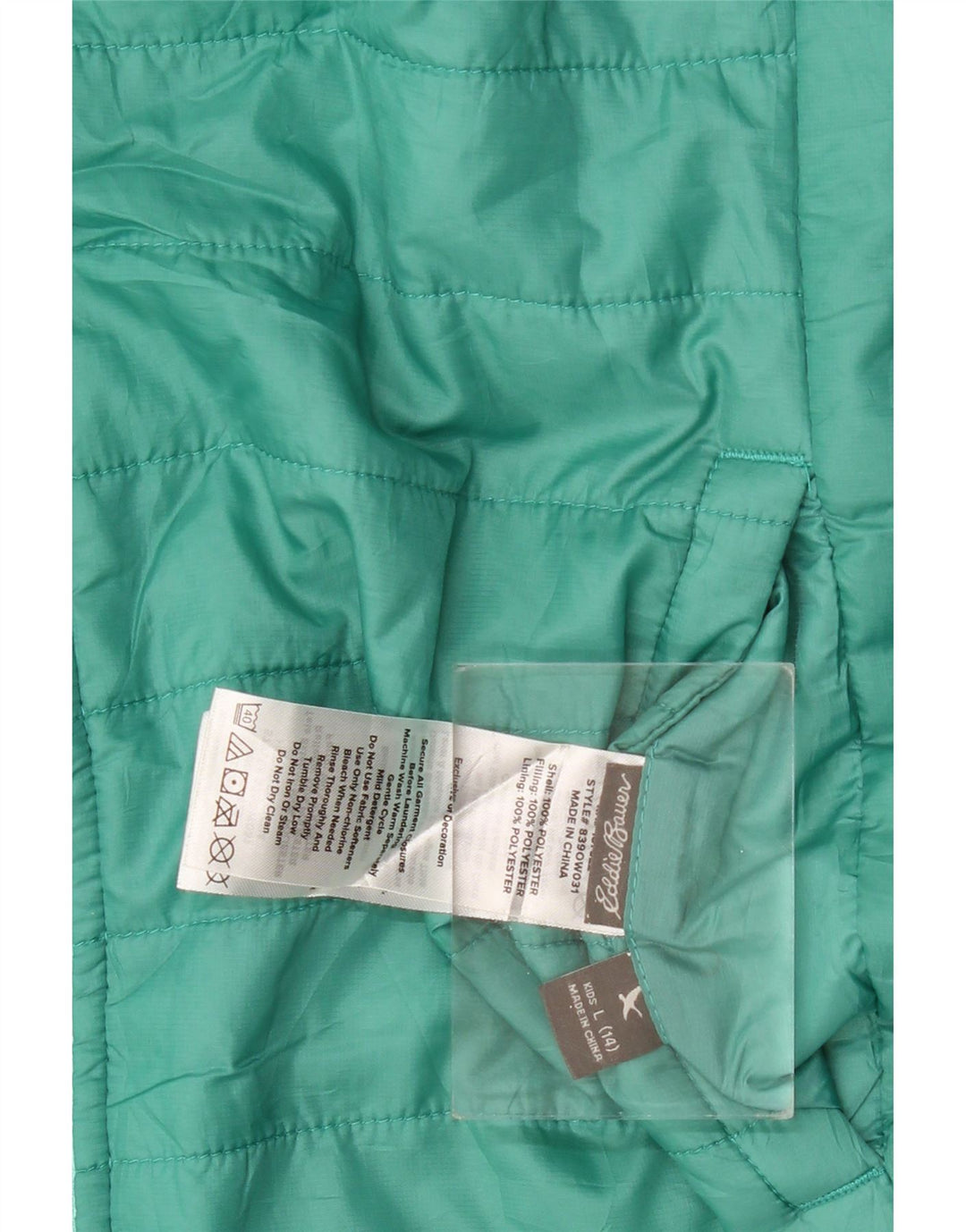EDDIE BAUER Chaqueta acolchada con capucha para niña 13-14 años Grande Verde Poliéster