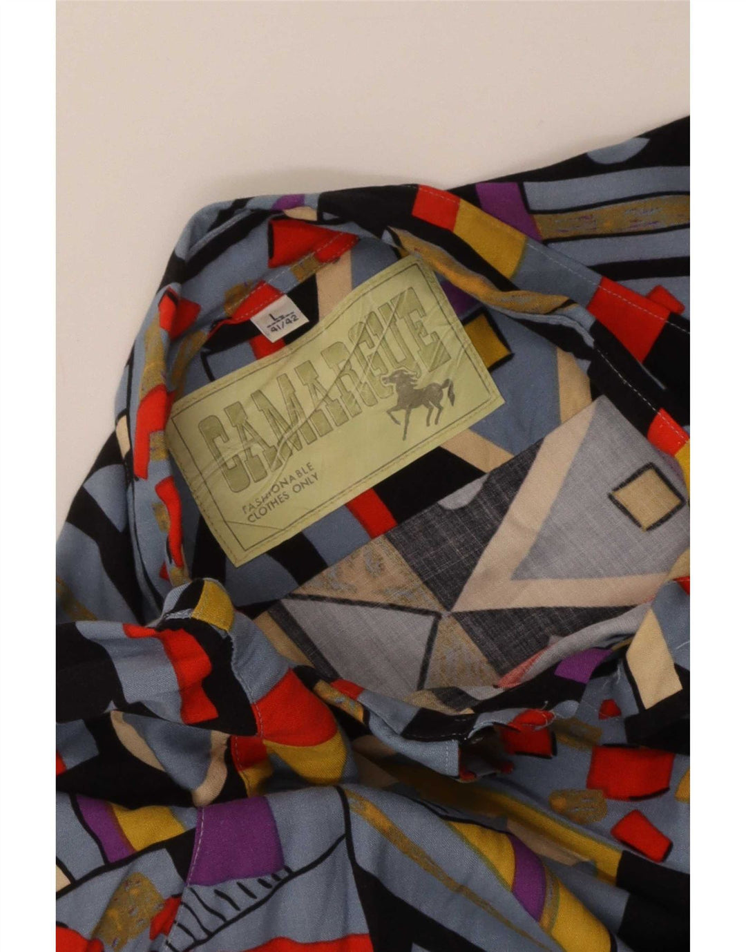 Camisa Camargue Hombre Talla 41/42 Grande Multicolor Geométrico