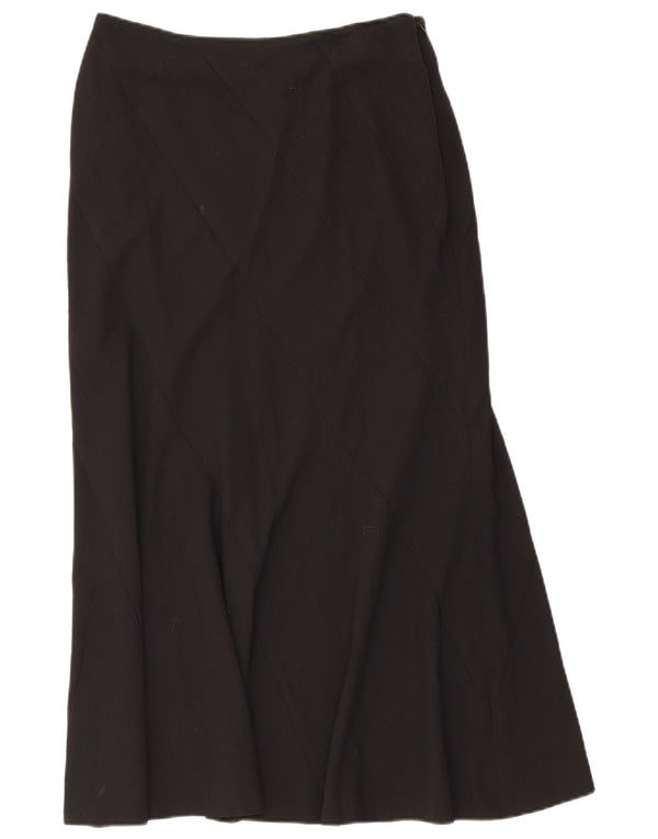 Marks & Spencer Falda midi de cintura alta para mujer UK 12 Medium W30 Negro