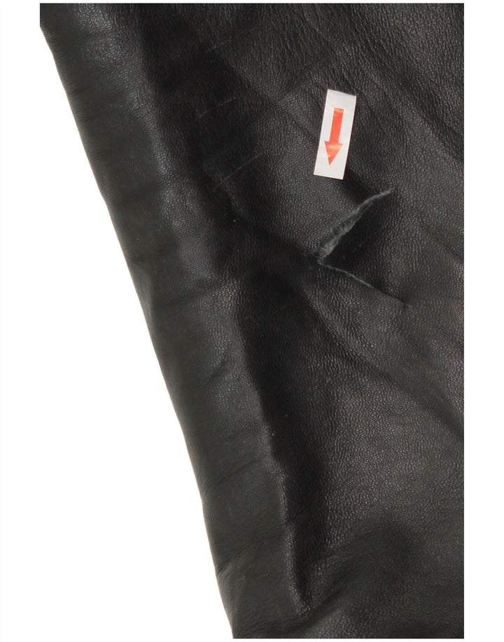 Rochas Chaqueta de cuero para hombre UK 40 Cuero negro grande