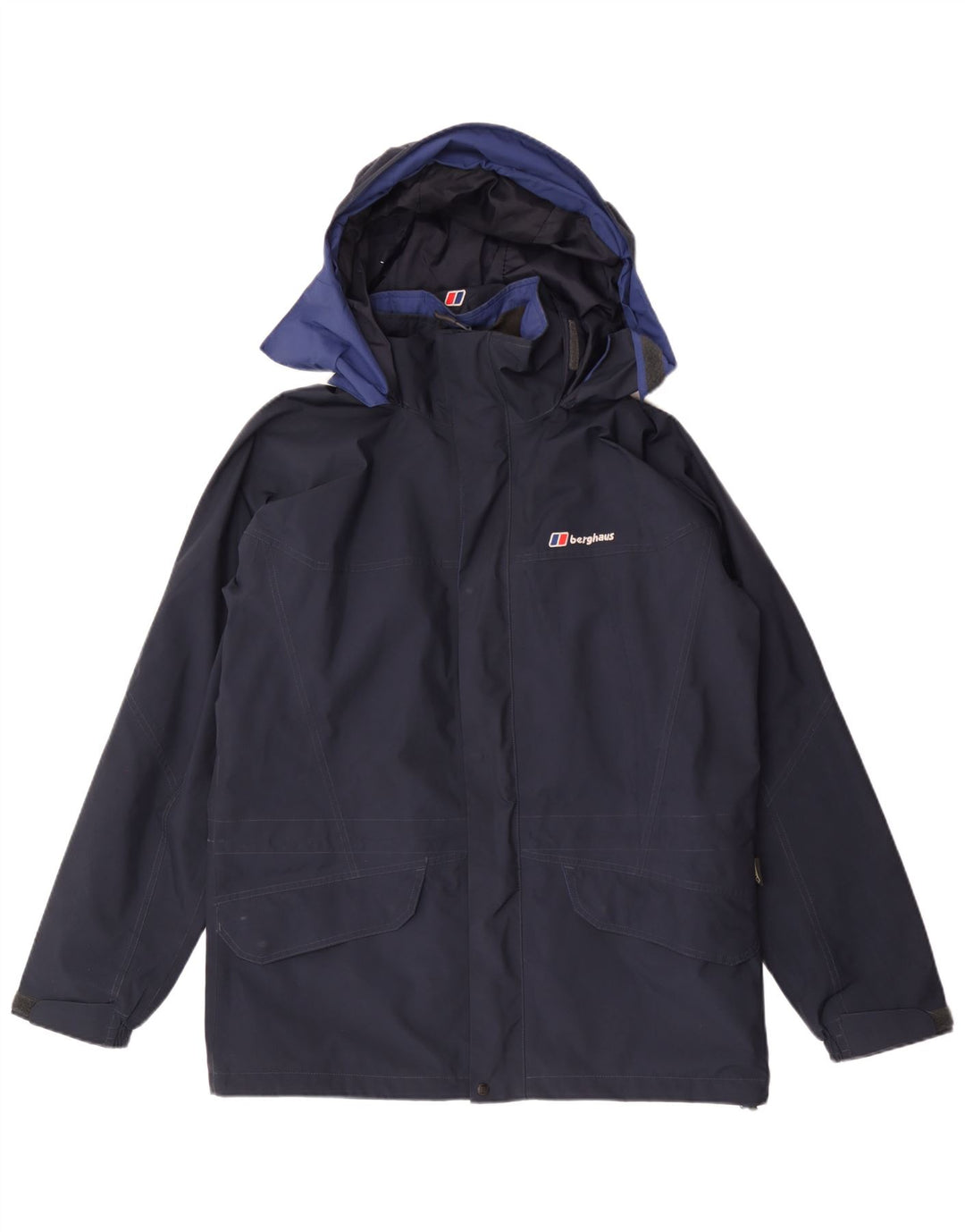 Berghaus Chaqueta impermeable con capucha para hombre UK 38 Medium Azul marino Poliéster