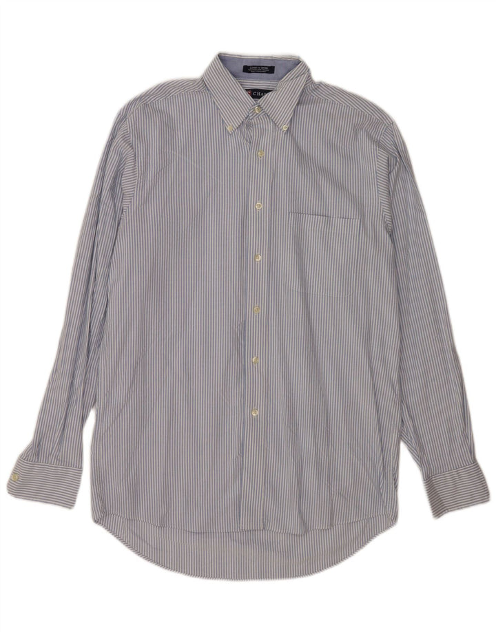 Chaps Camisa de ajuste clásico para hombre, talla 34/35 15-15 1/2, rayas azules medianas