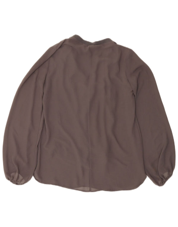 Zara Mujer Blusa Manga Larga Top UK 6 XS Gris