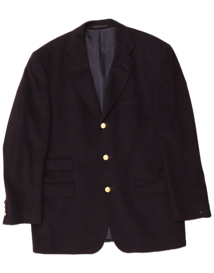 Daniels & Korff Chaqueta tipo blazer de 3 botones para hombre IT 50 Large Cachemira azul marino